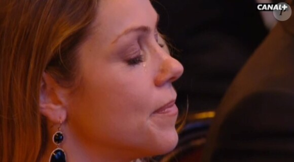 Les larmes de Christine Baumgartner pour son mari lors des César 2013.