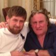Gérard Depardieu reçu à Grozny par le président tchétchène Ramzan Kadyrov, le 24 février 2013, pour un dîner de gala dans sa résidence.