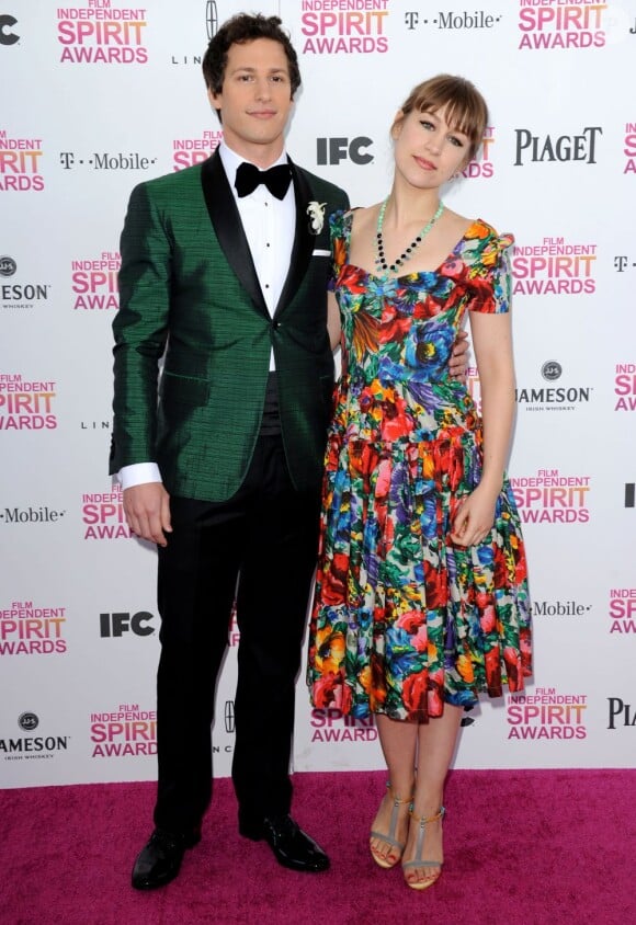 Andy Samberg et Joanna Newsom, fiancés, aux Independent Spirit Awards à Los Angeles, le 23 février 2013.