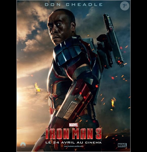 Affiche teaser du film Iron Man 3 avec Don Cheadle alias James Rhodes