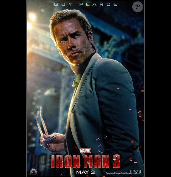 Affiche teaser du film Iron Man 3 avec Guy Pearce alias Aldrick Killian