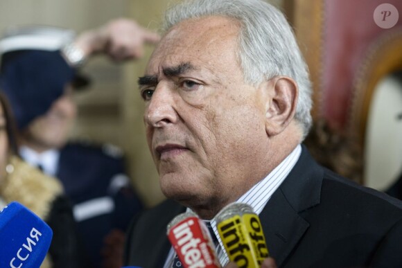 Dominique Strauss-Kahn au palais de Justice de Paris, le 26 février 2013, pour l'audience concernant le livre Belle et Bête dont il demande l'interdiction.