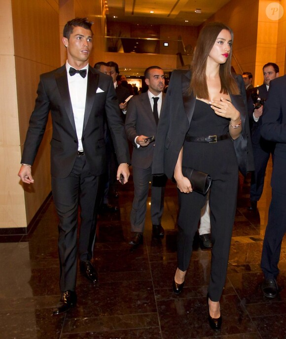 Cristiano Ronaldo et Irina Shayk lors de la cérémonie de remise du Ballon d'Or FIFA à Zurich, le 7 janvier 2013.