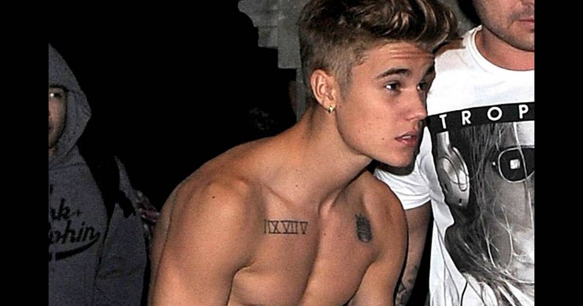  Justin  Bieber  Torse nu dans le froid et en piteux tat 