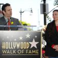 Michael Sheen et Maria Burton lors de l'inauguration de l'étoile en l'honneur de Richard Burton sur le Walk of Fame à Hollywood le 1er mars 2013