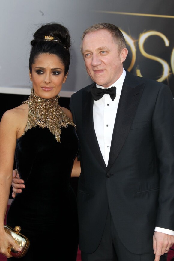 Salma Hayek et Francois-Henri Pinault aux Oscars le 24 février 2013