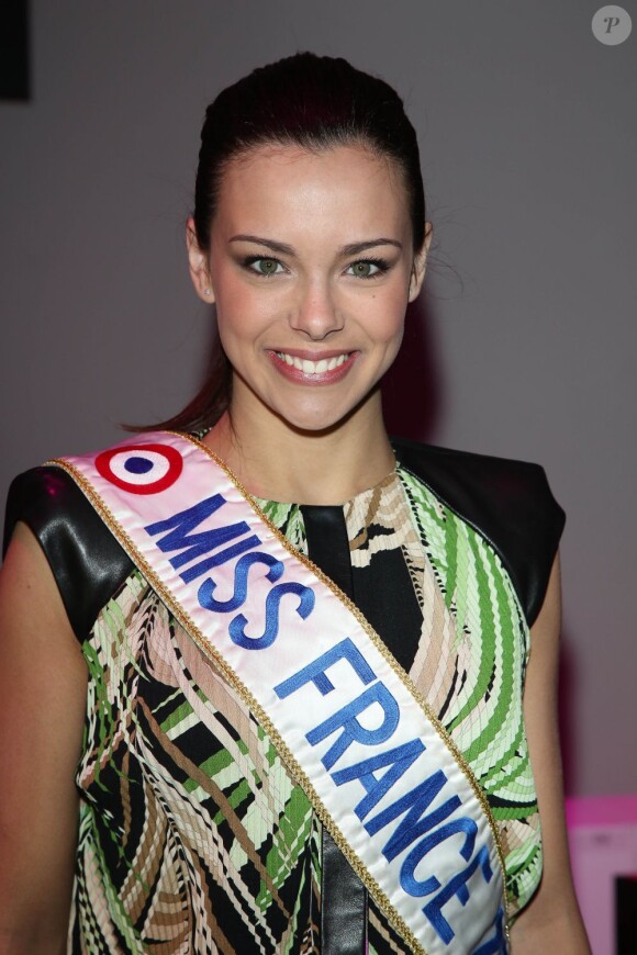 Marine Lorphelin Miss france 2013 - People au defile de mode Pret-a-Porter Automne-Hiver 2013/2014 "Leonard" au Grand Palais a Paris le 4 Mars 2013.04/03/2013 - Paris