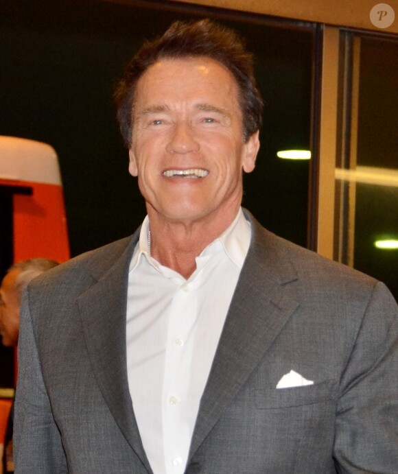 Arnold Schwarzenegger arrive à l'aéroport Narita au Japon, le 20 février 2013.