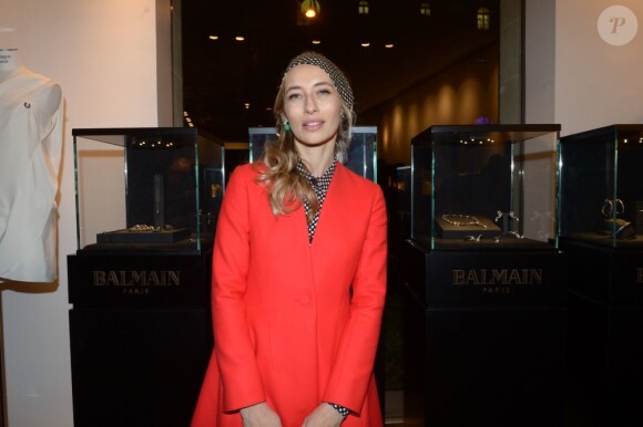 Exclusif - Alexandra Golovanoff assiste à la soirée de lancement de la collection joaillère Carbone de Balmain au Montaigne Market. Paris, le 1er mars 2013.