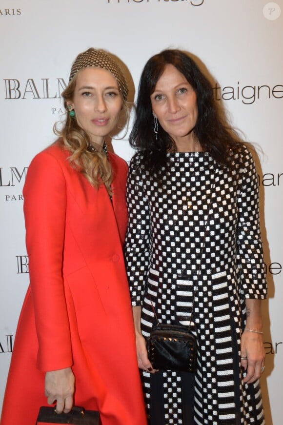 Exclusif - Alexandra Golovanoff et Liliane Jossua, propriétaire du Montaigne Market, assiste à la soirée de lancement de la collection joaillère Carbone de Balmain. Paris, le 1er mars 2013.