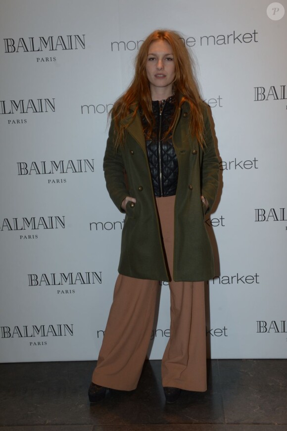 Exclusif - Joséphine de la Baume assiste à la soirée de lancement de la collection joaillère Carbone de Balmain au Montaigne Market. Paris, le 1er mars 2013.