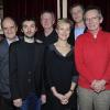Pierre Lescure, Regis Wargnier, Anne Loiret, Nicolas Candoni et Patrice Leconte - Conférence de presse "Palmarès du Theatre 2013" à la brasserie Zimmer a Paris. Le 8 mars 2013.