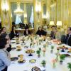 François Hollande prenait un petit-déjeuner avec la ministre du Droit des femmes et une dizaine de créatrices d'entreprises à l'Elysée le 8 mars 2013 à Paris