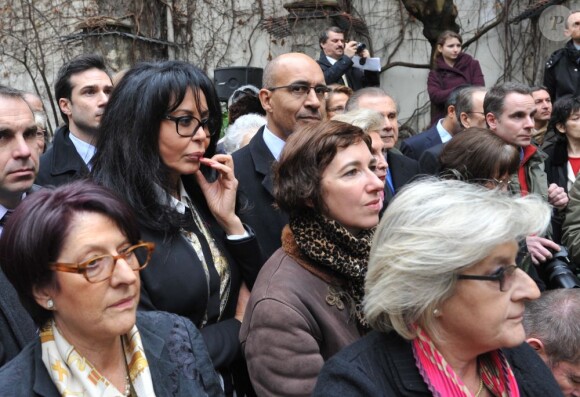 Yamina Benguigui et Harlem Desir à l'inauguration du square Danielle Mitterrand au 20 rue de Bievre à Paris le 8 mars 2013.