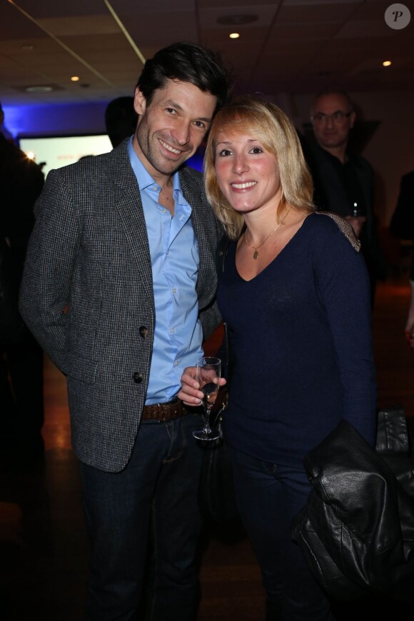 Audrey Labeau et son ami lors de la soirée Don2Star au Parc des Princes, le 11 mars 2013
