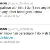 Louis Tomlinson des One Direction a lui aussi apporté son soutien à Justin Bieber.