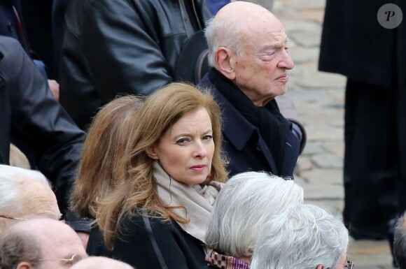 Valérie Trierweiler à la cérémonie nationale d'hommage à Stéphane Hessel aux Invalides, à Paris, le 7 mars 2013.