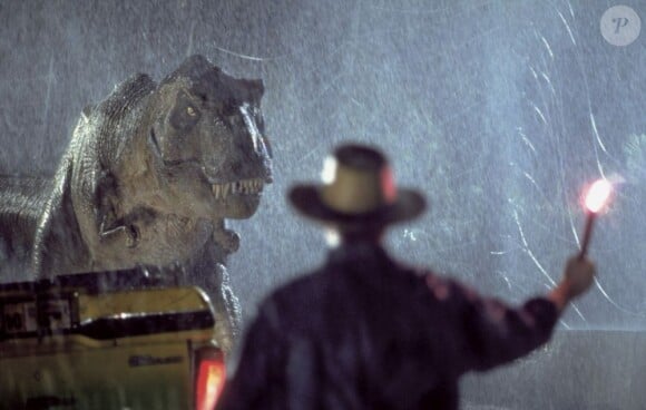 Un extrait du premier Jurassic Park avec le terrifiant T-Rex.