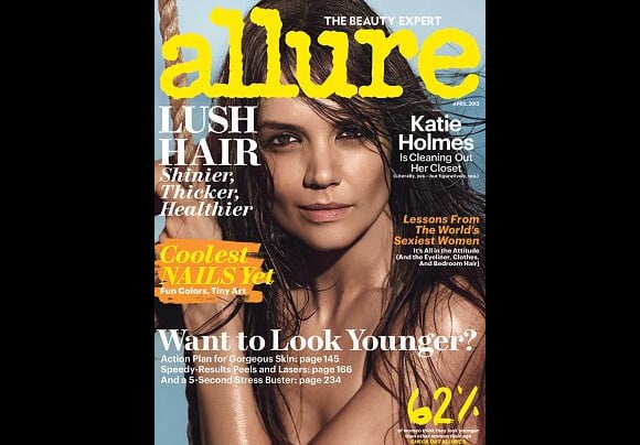 Katie Holmes est en couverture du magazine Allure pour le mois d'avril 2013.