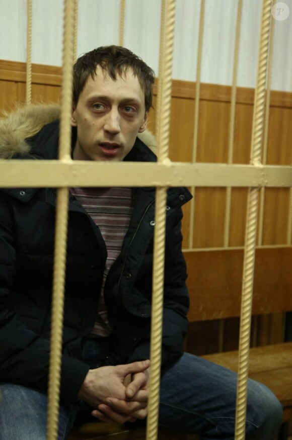 Le danseur Pavel Dmitrichenko inculpé à Moscou, le 7 mars 2013, pour avoir commandité l'agression à l'acide dont a été victime Sergueï Filine.