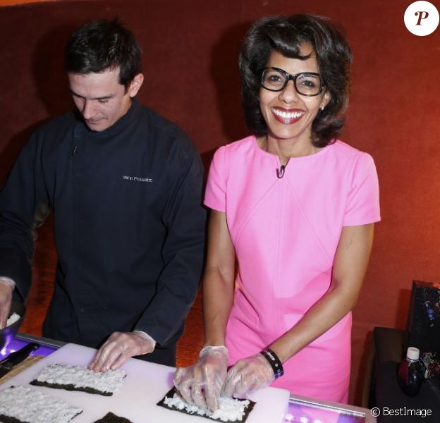 Audrey Pulvar lors de la soirée de lancement de la Box Kate Moss pour Sushi Shop à la Nouvelle Eve à Paris, le 19 mars 2013