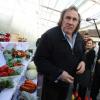 Gérard Depardieu en visite à Saransk en Russie, le 24 février 2013.