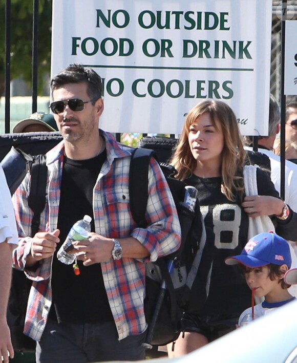 LeAnn Rimes et Eddie Cibrian vont assister au match de baseball de Jake, le fils d'Eddie, à Los Angeles, le 23 mars 2013. Le second fils d'Eddie, Mason, est également présent pour encourager son frère.