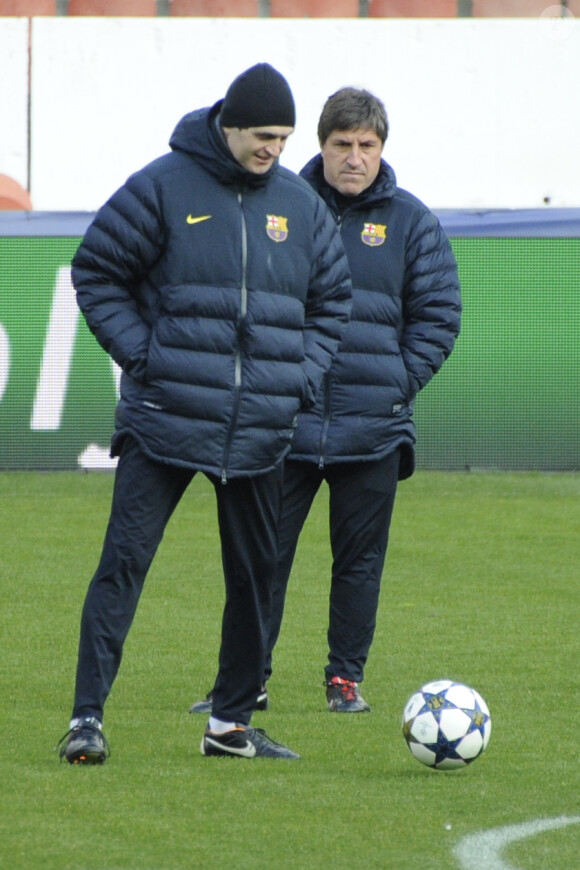 Tito Vilanova lors du dernier entraînement du Barça au Parc des Princes avant le match contre le PSG le 1er avril 2013.