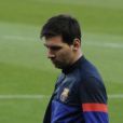 Lionel Messi lors du dernier entraînement du Barça au Parc des Princes avant le match contre le PSG le 1er avril 2013.