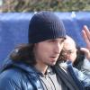 Zlatan Ibrahimovic lors du dernier entraînement du PSG au Camp des Loges avant le match contre le FC Barcelone le 1er avril 2013.