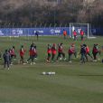  Dernier entraînement du PSG au Camp des Loges, le 1er avril 2013, avant d'affronter le FC Barcelone en Ligue des Champions. 