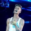 Le chanteur Justin Bieber en concert au Palais Omnisport de Paris Bercy le 19 mars 2013.