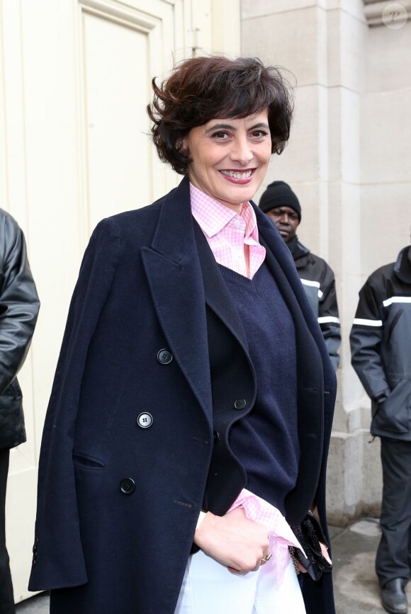 Inès de la Fressange au 2e défilé Chanel au Grand Palais à Paris, le 22 janvier 2013.
