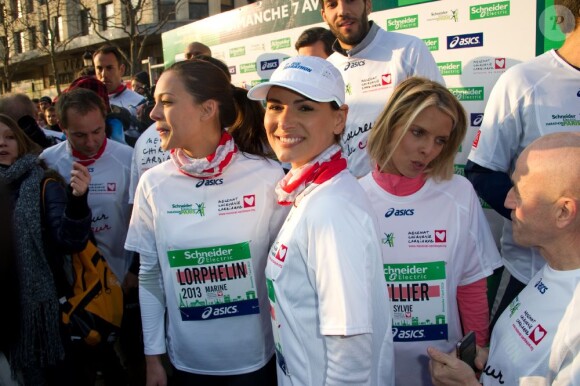 Laetitia Bleger, Marine Lorphelin, Sylvie Tellier ont couru le 37e Marathon de Paris pour Mécénat Chirurgie Cardiaque le 7 avril 2013.