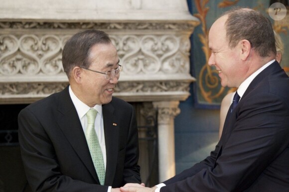 Le prince Albert de Monaco recevait les 3 et 4 avril 2013 le secrétaire général des Nations unies Ban Ki-moon.