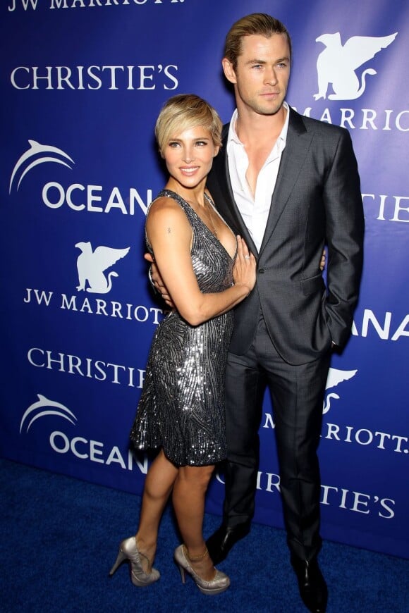 Elsa Pataky et Chris Hemsworth amoureux et magnifiques à New York, le 8 avril 2013.