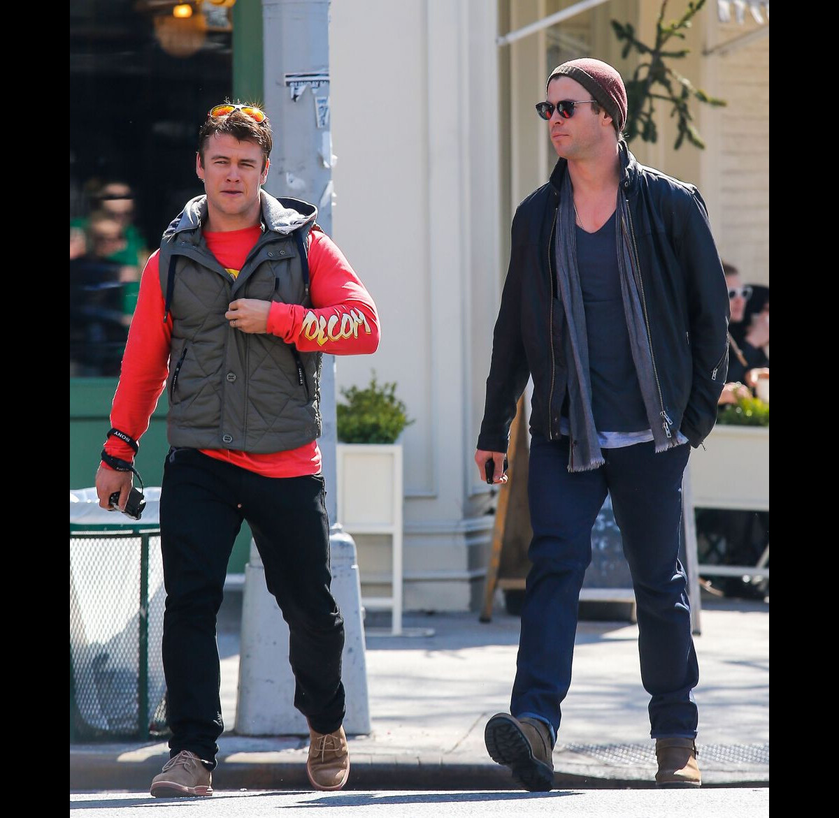 Vidéo Chris Hemsworth et son frère Luke à New York,