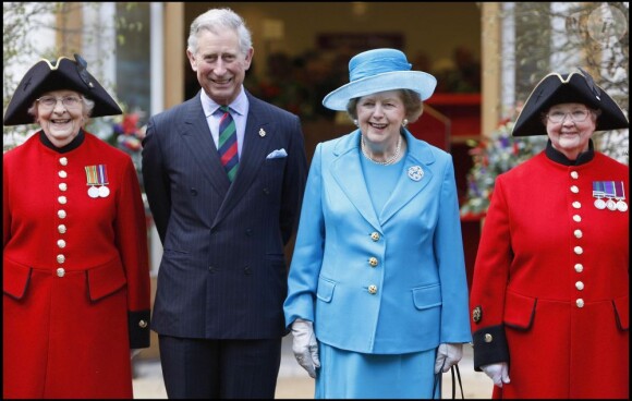 Le prince Charles et Margaret Thatcher à Londres, mars 2009.