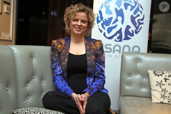 Kim Clijsters, ancienne numero 1 mondial lors d'une conférence de presse à l'occasion du lancement en France des compléments alimentaires USANA à l'hôtel W à Paris le 6 avril 2013