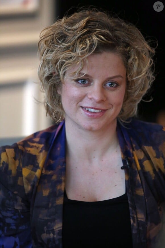 Kim Clijsters, ancienne numero 1 mondial, rayonnante lors d'une conférence de presse à l'occasion du lancement en France des compléments alimentaires USANA à l'hôtel W à Paris le 6 avril 2013