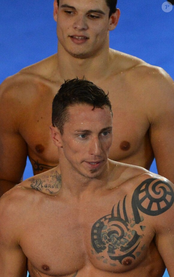 Florent Manaudou et Frédérick Bousquet le 25 novembre 2012 à Chartres