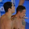 Florent Manaudou et Frédérick Bousquet le 25 novembre 2012 à Chartres
