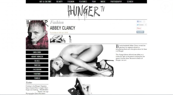 Abbey Clancy a pris la pose, nue, pour le magazine Hunger