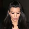Exclusif - Kim Kardashian, enceinte, se rend dans un bowling avec sa famille pour fêter les 34 ans de sa grande soeur Kourtney. Los Angeles, le 17 avril 2013.
