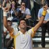 Novak Djokovic lors de sa victoire lors de son entrée en lice au Masters 1000 de Monte-Carlo le 17 avril 2013 face à Mikhail Youzhny