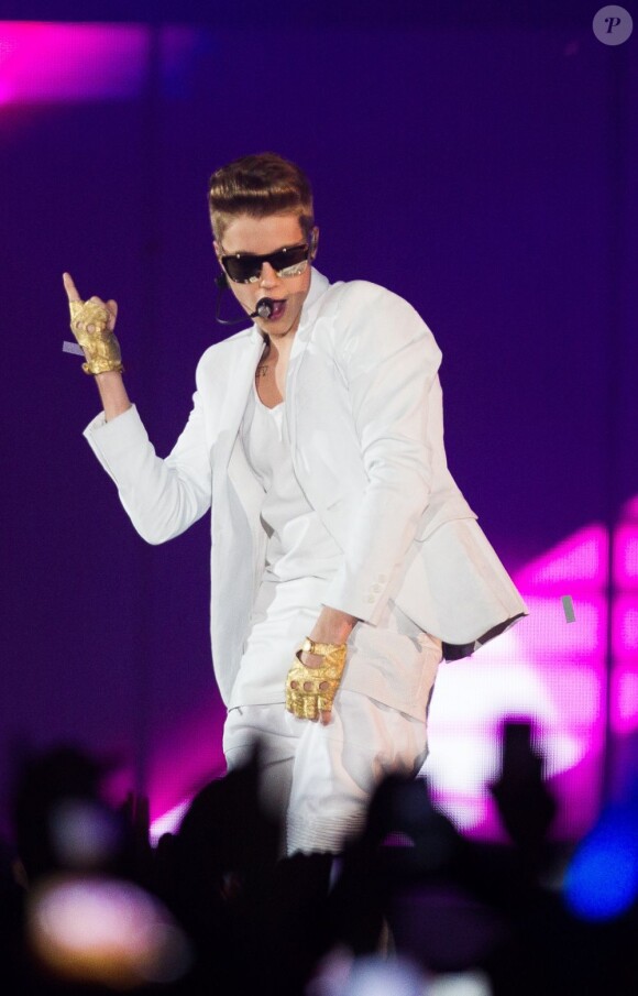Justin Bieber en concert à Oslo, le 16 avril 2013.