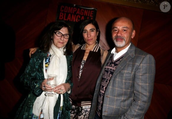 Exclusif : L'artiste Sophie Calle, la chorégraphe Blanca Li et Christian Louboutin lors du spectacle Elektro Kif à la Cigale. Paris, le 8 avril 2013.
