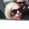 Lady GaGa avec une amie dans une Lamborghini, le samedi 20 avril 2013.