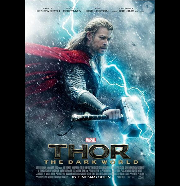 Affiche officielle de Thor - Le Monde des Ténèbres, avec Chris Hemsworth et Natalie Portman.