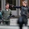 Tom Cruise et Emily Blunt sur le tournage du film "All you need is kill" à Londres le 2 février 2013